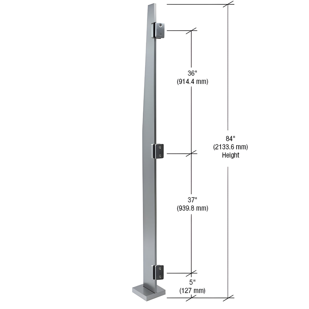 CRL Brushed Stainless Metropolis 84" Center Post