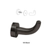 DRH10RB oil-rubbed bronze solid brass robe hook with through-glass mounting spacer - curved single hook