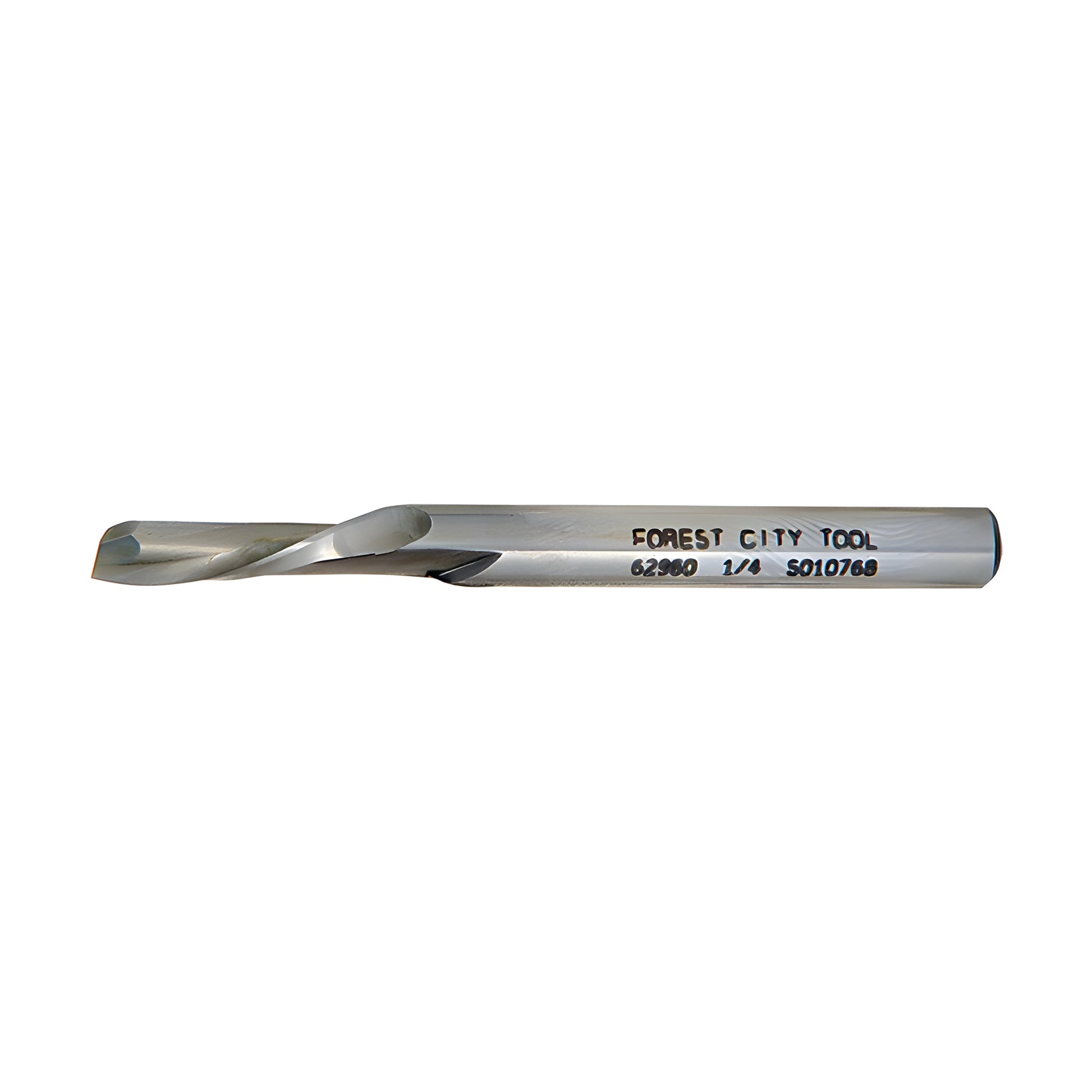HSS 1/4" spiral router bit for aluminum, 2.75" long, single/down flute - SKU J40008