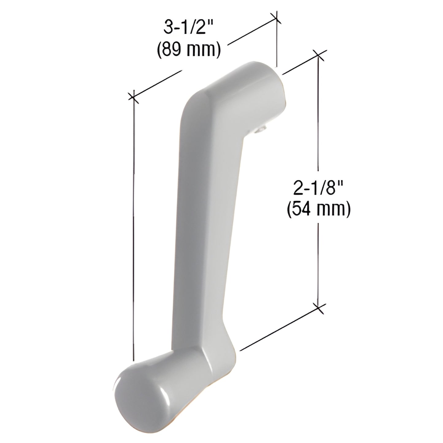 Aluminum casement/awning crank handle SKU WH24511 - 11/32" spline, 2-1/8" high, 3-1/2" protrusion.
