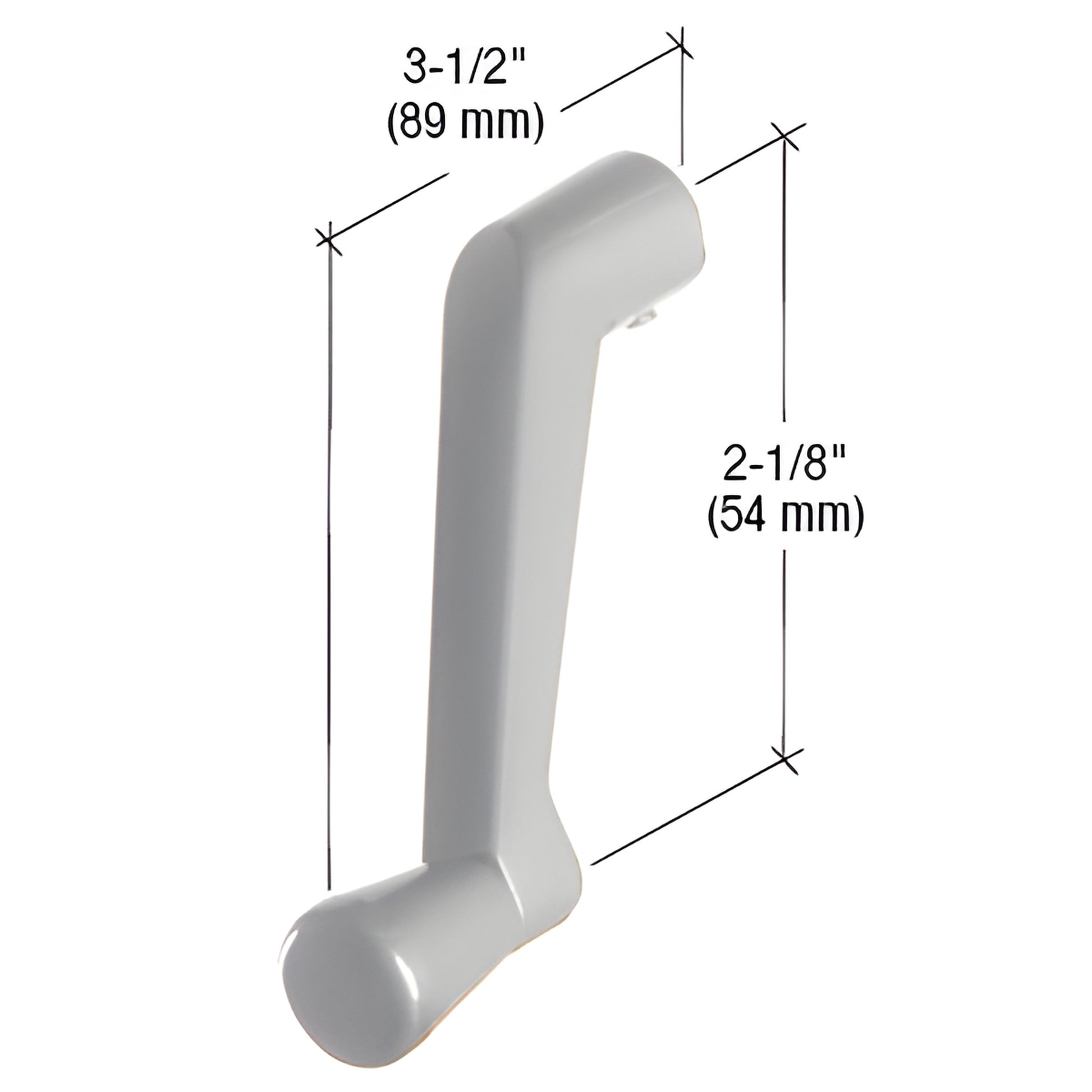 Aluminum casement/awning crank handle SKU WH24511 - 11/32" spline, 2-1/8" high, 3-1/2" protrusion.