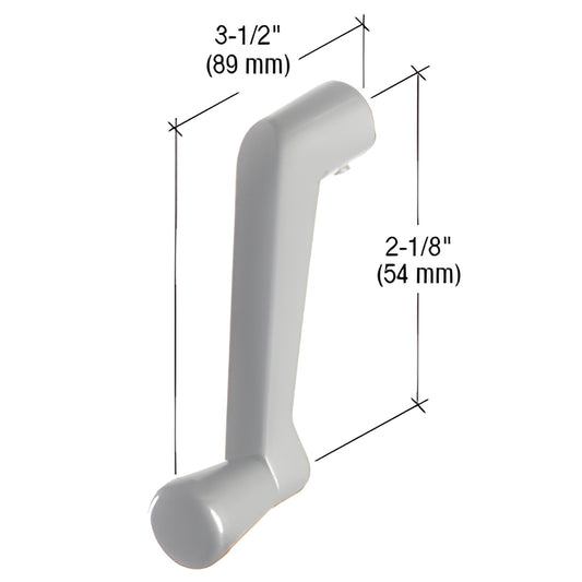 Aluminum casement/awning crank handle SKU WH24511 - 11/32" spline, 2-1/8" high, 3-1/2" protrusion.