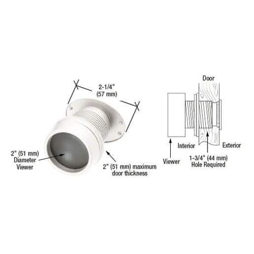 CRL White "Giant Screen" Door Viewer: Enhanced security with a wide-angle view.