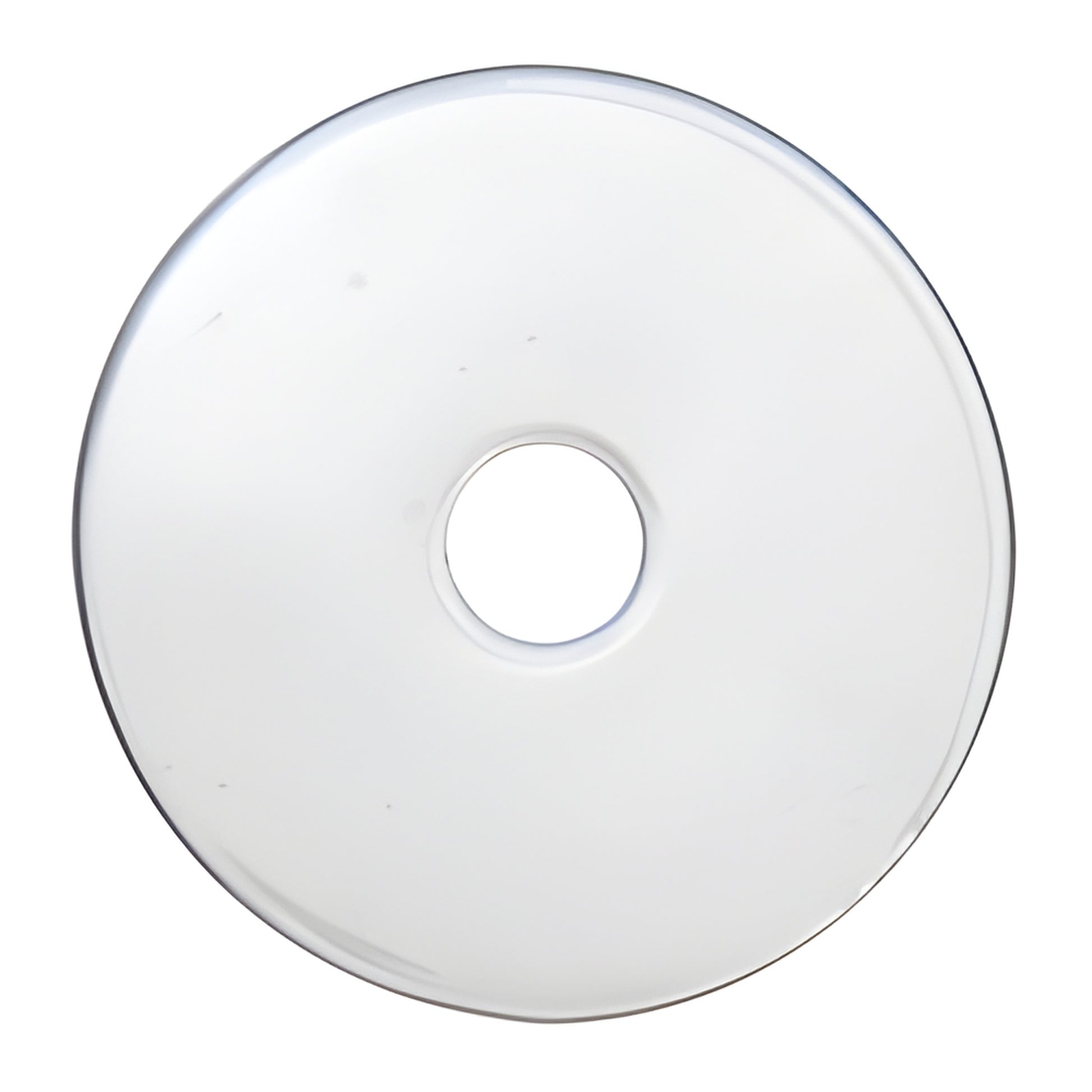 Clear 1-1/4" disc gasket washer for glass doors (SKU DH114GASK), donut-shaped spacer to protect glass from metal pulls.