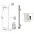 CRL 36 in Brushed Stainless Round End Post Kit w/ Square Glass Clamps