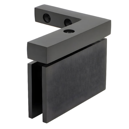 Cardiff CAR05R0RB oil-rubbed bronze squared brass pivot hinge for 8-10mm frameless shower door, right-hand.