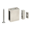 Brushed stainless steel wall-mount adjustable track holder fitting (SERAHW2BS) with screw and inserts