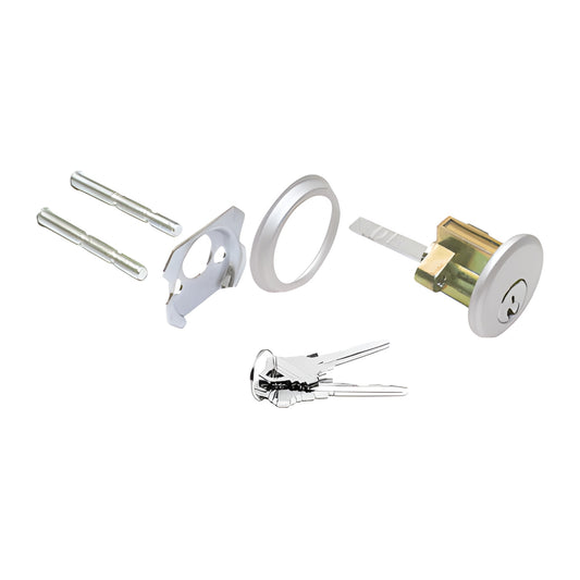 Aluminum CRL rim cylinder lock kit with Schlage C keyway, 5 pin cylinder, two keys and breakaway screws