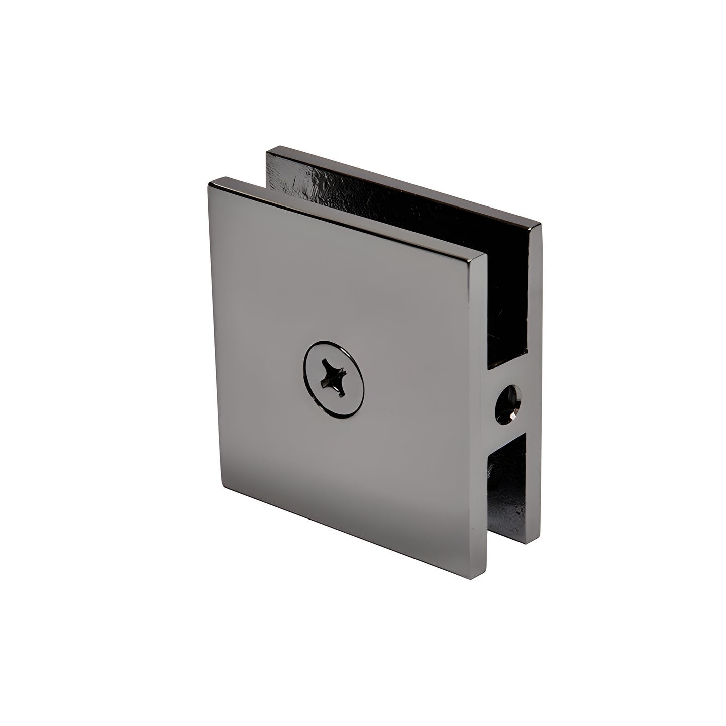 SCU4GM gun metal square wall-mount glass clamp for frameless showers, solid brass, fits 3/8-1/2 in glass