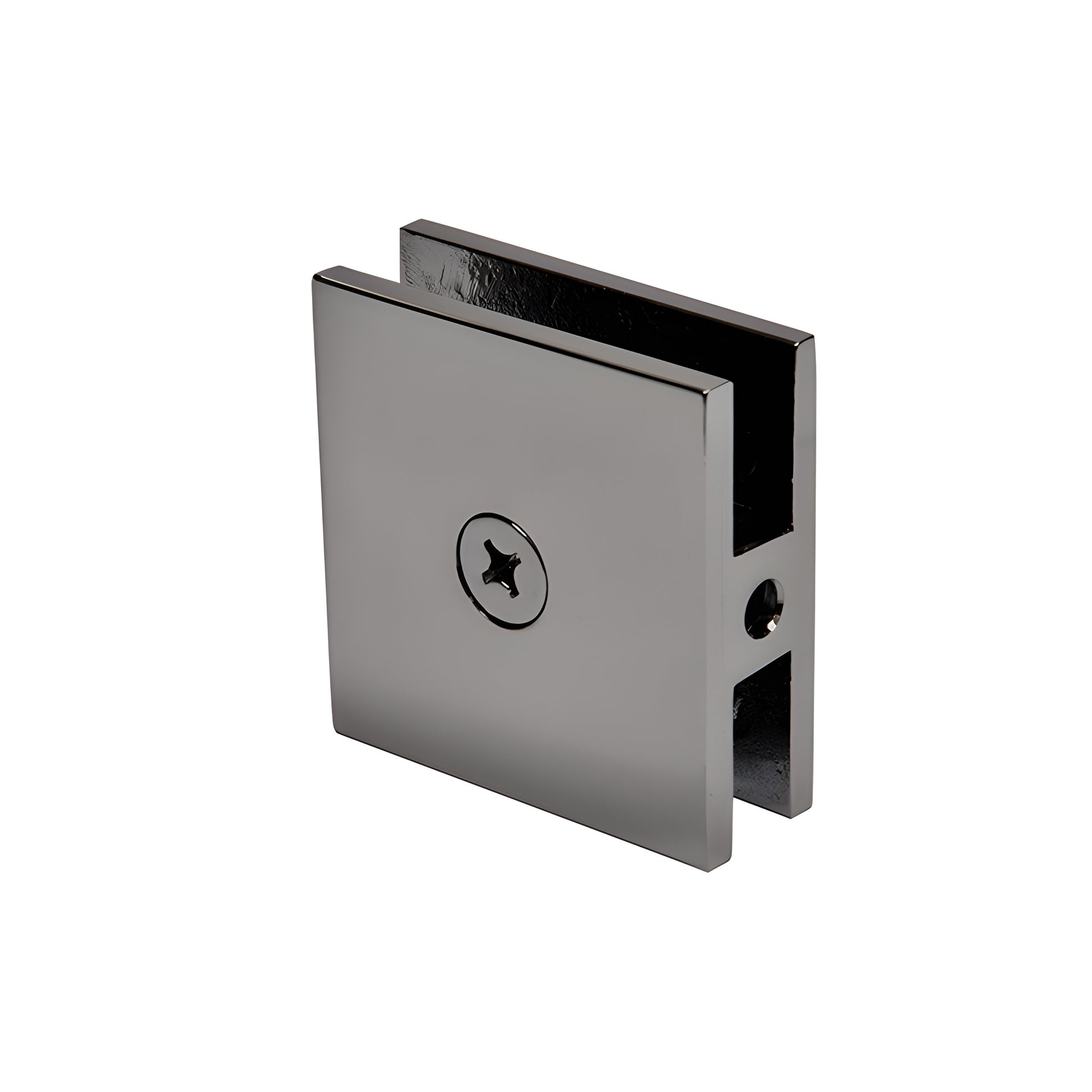 SCU4GM gun metal square wall-mount glass clamp for frameless showers, solid brass, fits 3/8-1/2 in glass