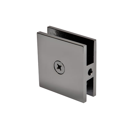 SCU4GM gun metal square wall-mount glass clamp for frameless showers, solid brass, fits 3/8-1/2 in glass
