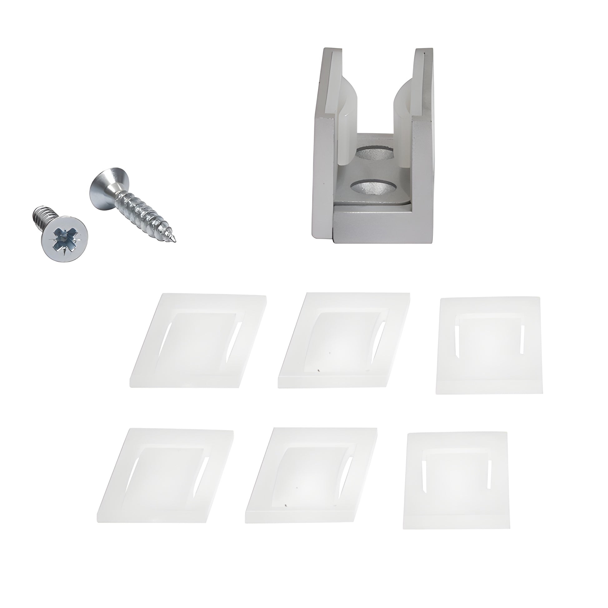 CRL2940 satin anodized bottom guide for sliding glass doors, adjustable nylon insert for 8-12mm (5/16-1/2") glass.