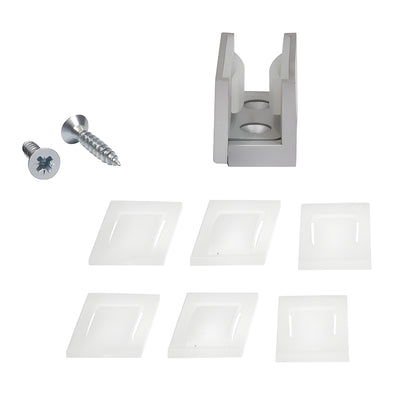 CRL2940 satin anodized bottom guide for sliding glass doors, adjustable nylon insert for 8-12mm (5/16-1/2") glass.