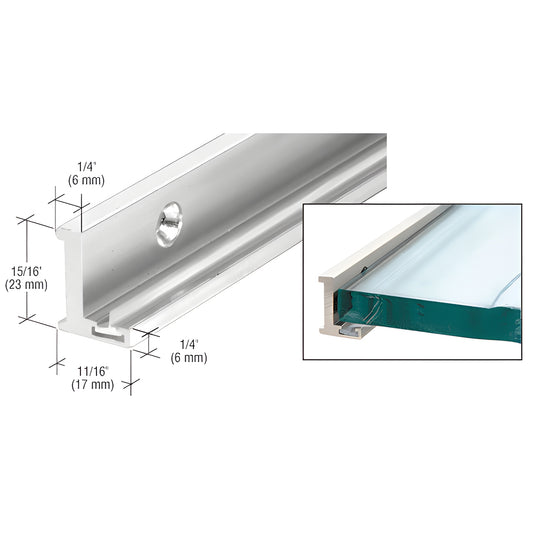 AJ78BA bright anodized aluminum jamb with clear vinyl wipe for frameless shower doors, 78 in.