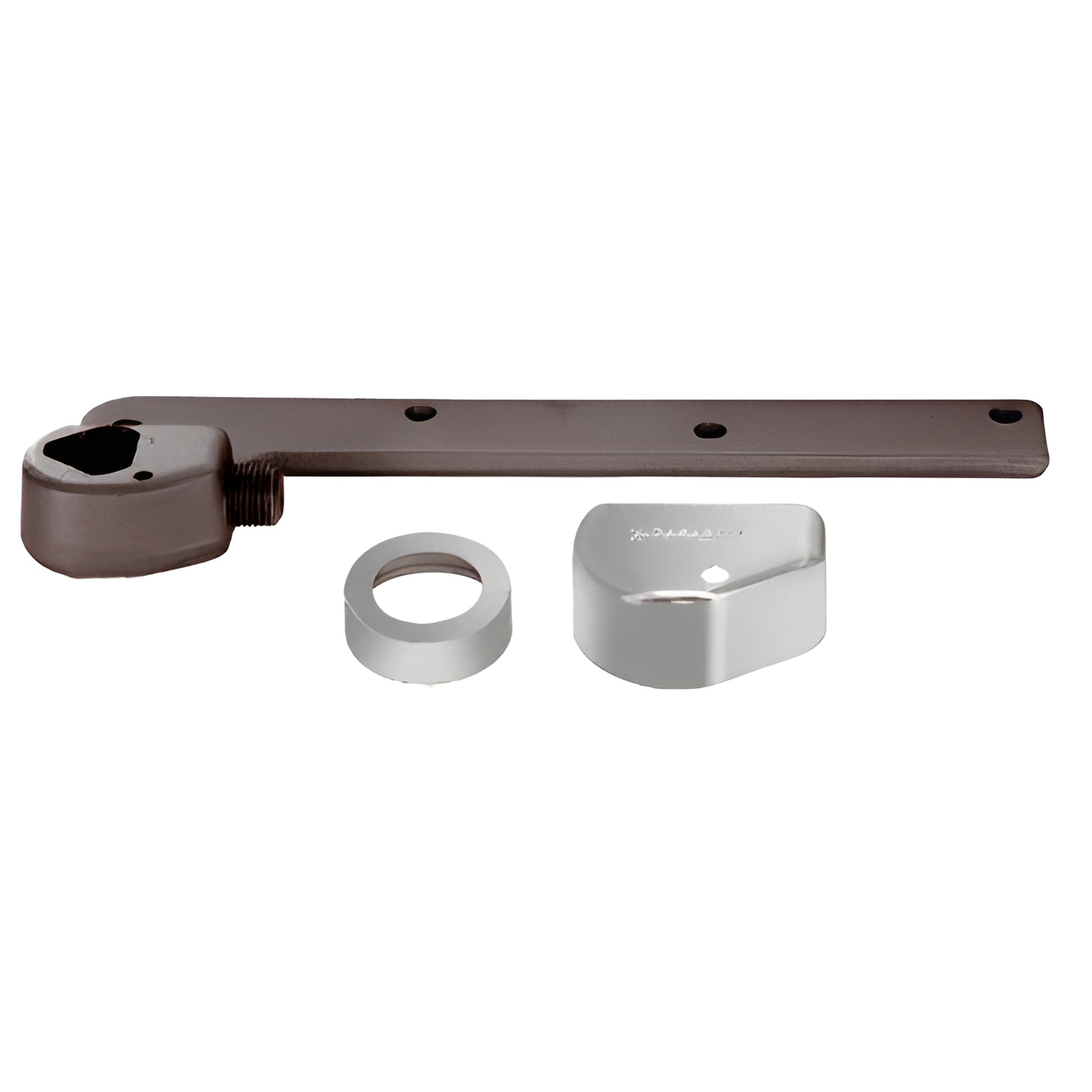 Rixson offset closer arm (right hand) with polished chrome finished cap and ring, SKU 252050RHPC
