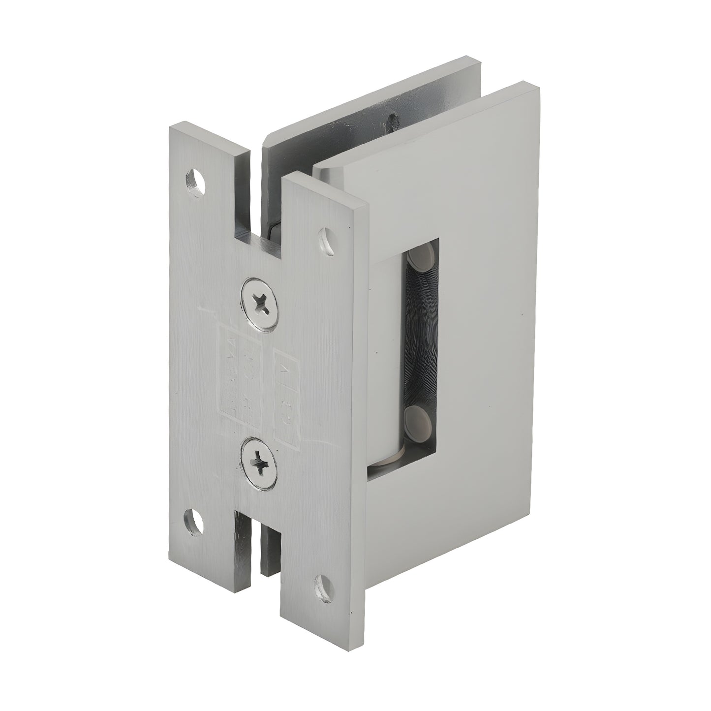 V1EH037BN Vienna H-shaped brushed nickel wall-mount glass door hinge, square modern design for 12mm glass