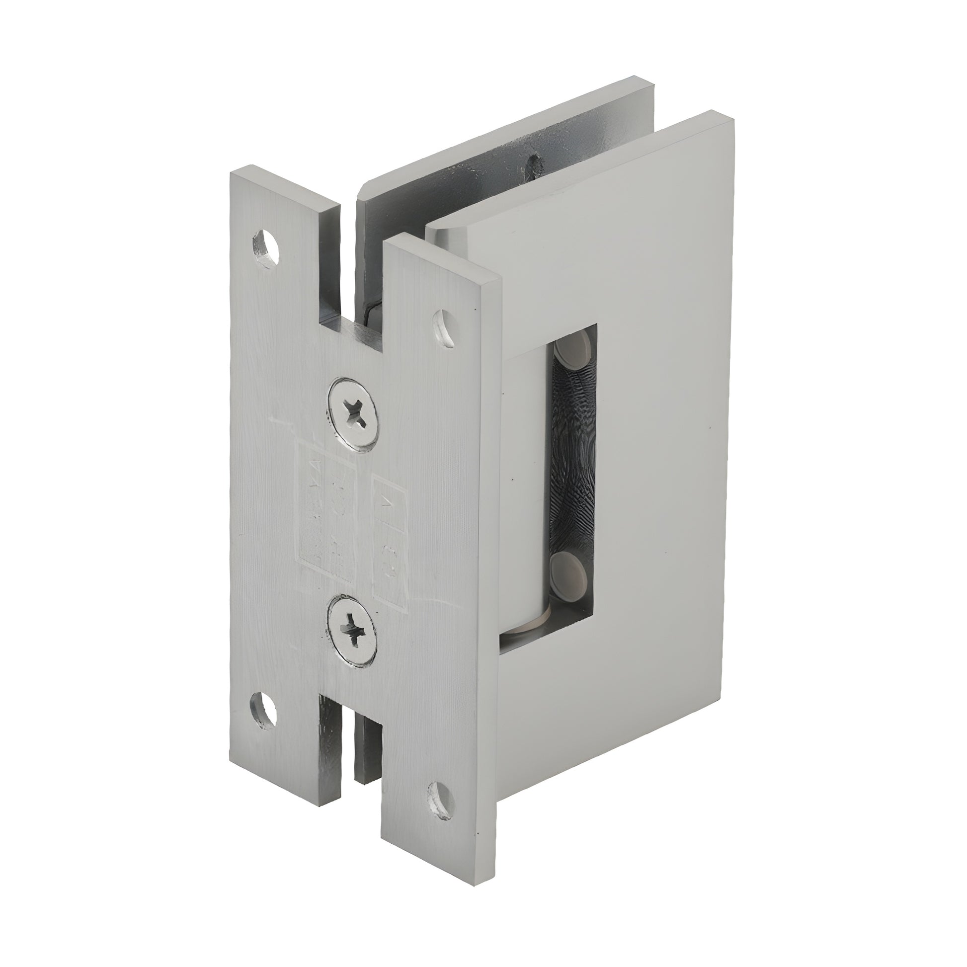 V1EH037BN Vienna H-shaped brushed nickel wall-mount glass door hinge, square modern design for 12mm glass