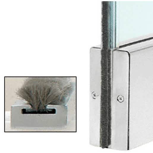 CRL Satin Anodized Weatherstrip Kit with Clear Channel for 4" Square Rail - Image 1
