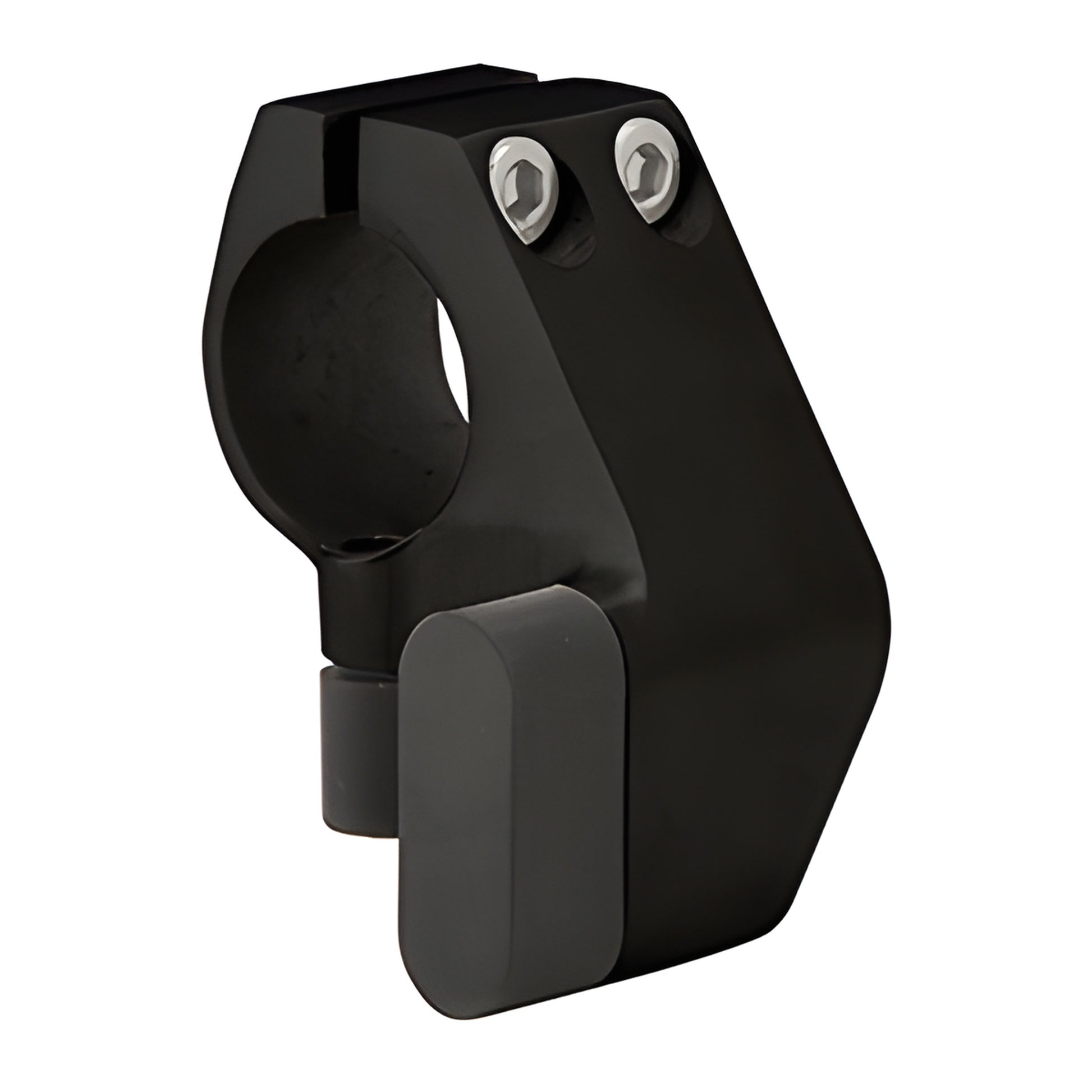 Matte black Laguna Series sliding door stop (SKU LS405RMBL) for LS104BS top tube; prevents door panel over-travel