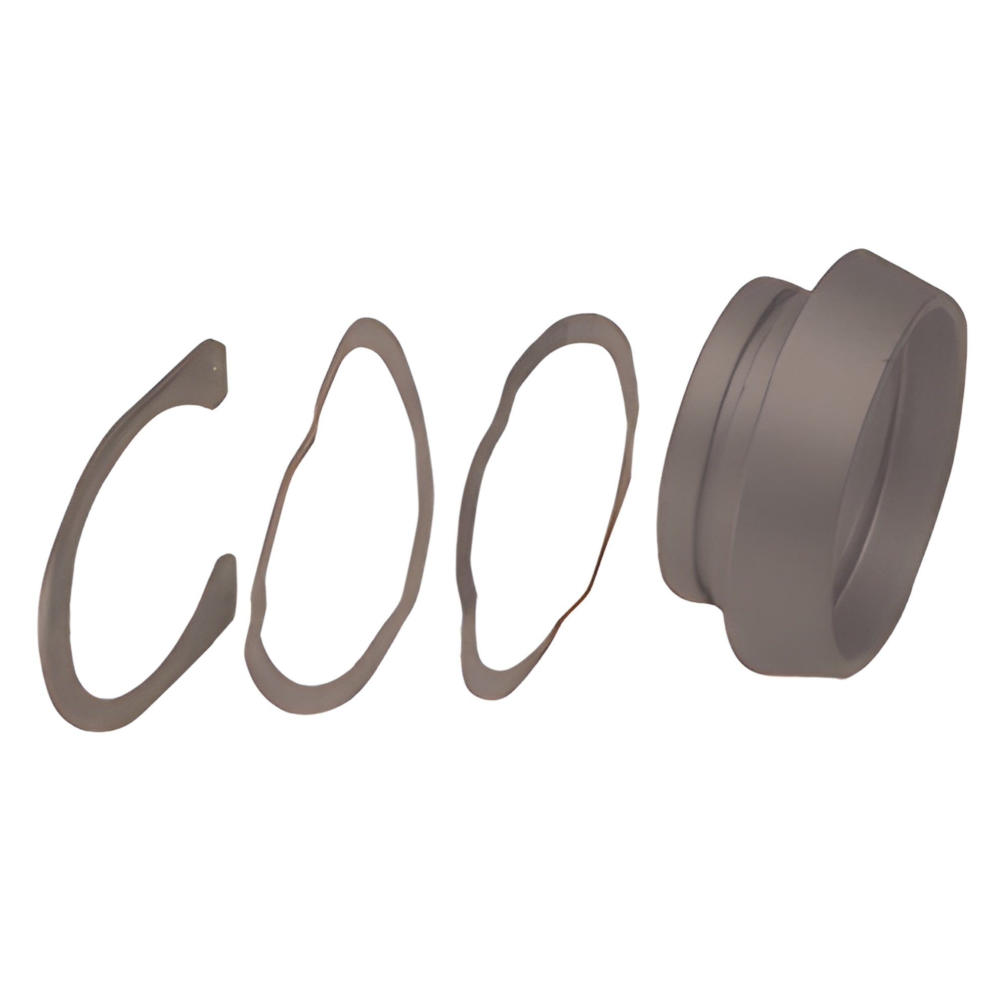 Dark bronze hardened steel cylinder guard with free-spinning beveled collar, retaining clip and two spacers (SKU DL2174DU)