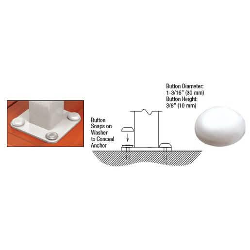 CRL Sky White Bolt Cover Buttons: Seamless, stylish finish for your fixtures.