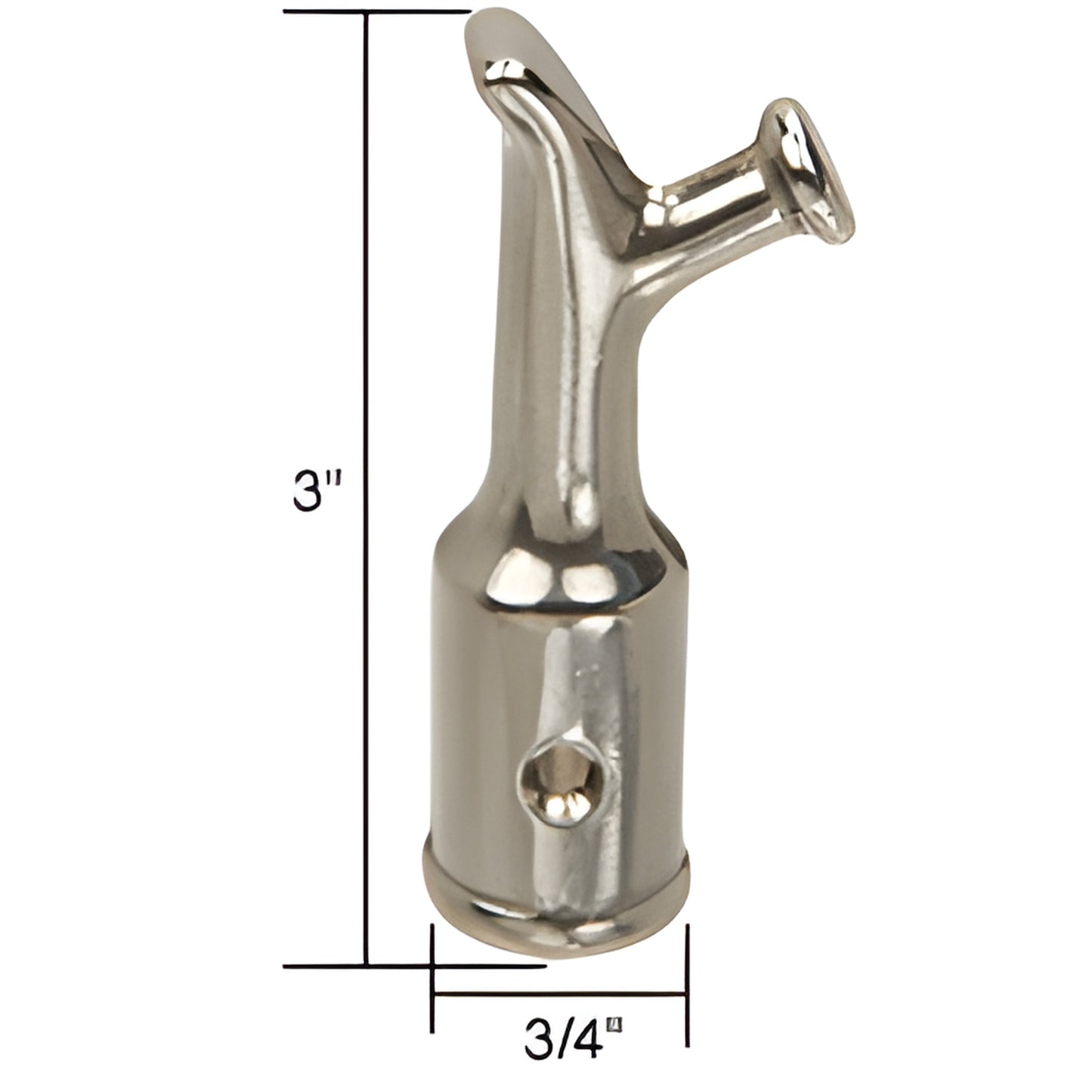 CRL H3662 transom latch hook, brushed bronze finish, 3" tall, fits 3/4" (19 mm) diameter poles.