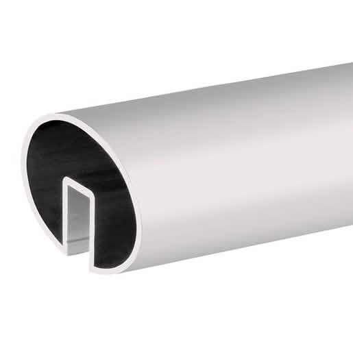 CRL Satin Anodized Oval Aluminum Cap Rail for 1/2" or 5/8" Glass, 4"x2.5", sleek design