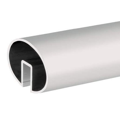 CRL Satin Anodized Oval Aluminum Cap Rail for 1/2" or 5/8" Glass, 4"x2.5", sleek design