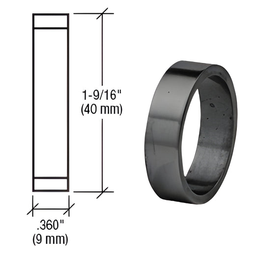Matte black CRL mortise cylinder ring SKU DRA360MBL, 1-9/16 in (40 mm) diameter, 0.36 in (9 mm) thick
