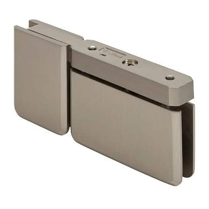 CRL Brushed Nickel Prima Pivot Hinge with U-Clamp for Top/Bottom Mounting