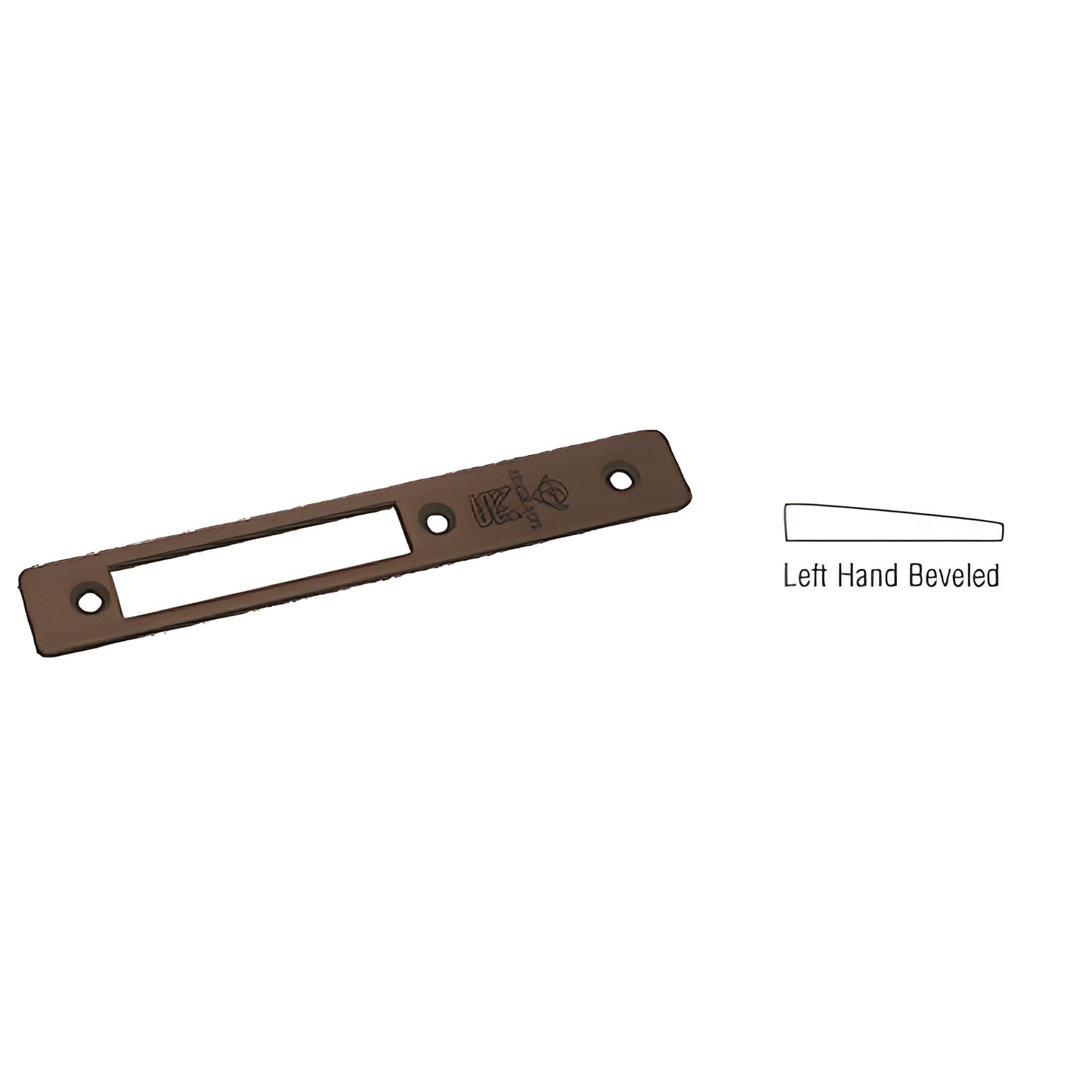 Dark bronze left-hand beveled deadlock faceplate 1" x 6-7/8" for MS1853 deadlock (SKU 18210DU)