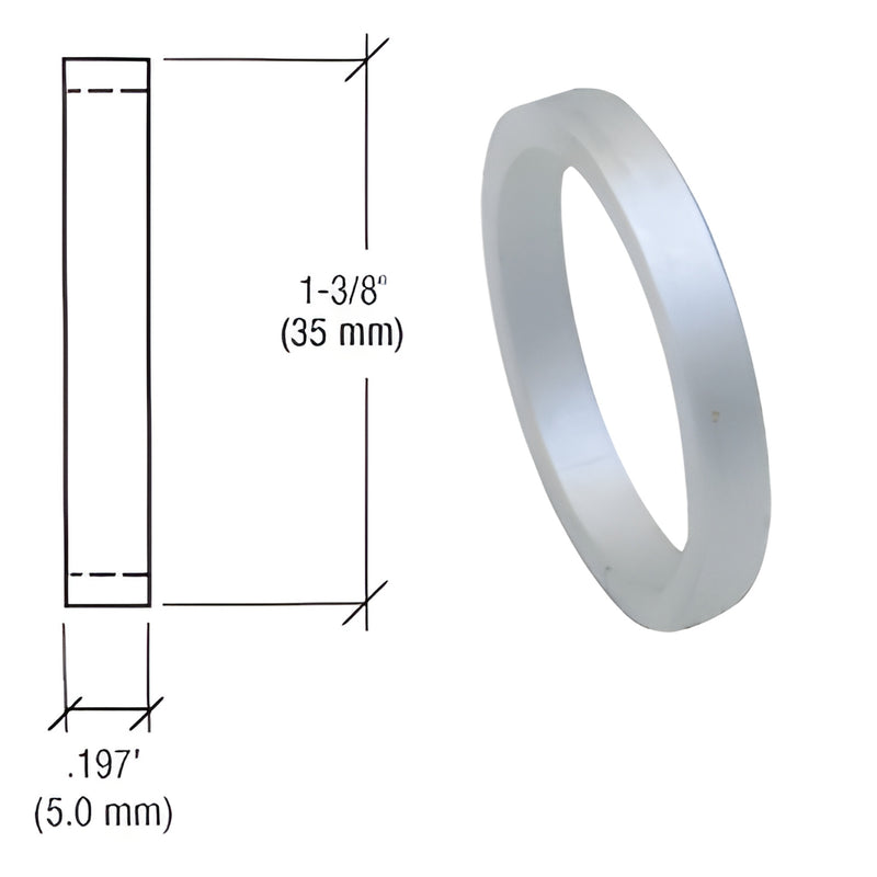 DL2176AB aluminum straight mortise cylinder spacer ring, 1-3/8" (35 mm) diameter, 0.197" (5 mm) thick