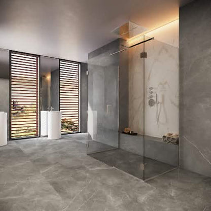 CRL Brushed Nickel Bellagio Series Glass-to-Glass Bracket, sleek and modern design.