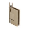 Satin brass squared Vienna glass-to-glass shower hinge V1E045SB, 135 frameless, solid brass