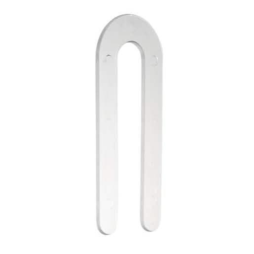 CRL Clear 1/16" x 3-1/2" Plastic Horseshoe Shims - Pack of 100 for precise leveling.