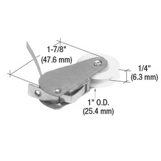 CRL 1\" Nylon Sliding Screen Door Roller with Spring Tension for Smooth Operation