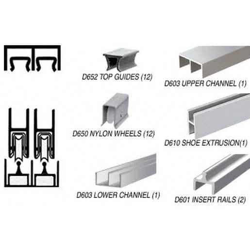 CRL Brite Anodized Deluxe Track Assembly D603 with Nylon Wheels for Smooth Sliding