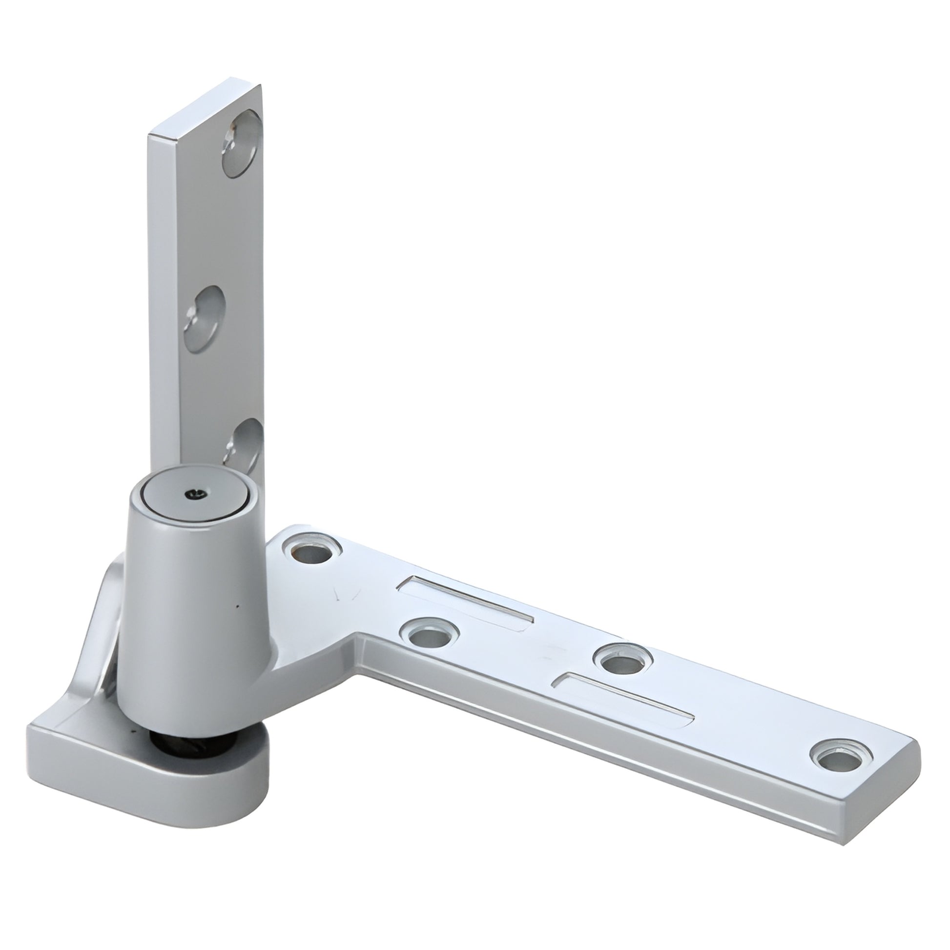 Aluminum right-hand floor-mounted bottom pivot (DH14211R) for 1-3/4" doors, adjustable offset mortised design