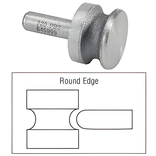 DRB14 diamond grinding bit, 220 grit round-edge profile for 3/16-1/4 (5-6mm) glass edging