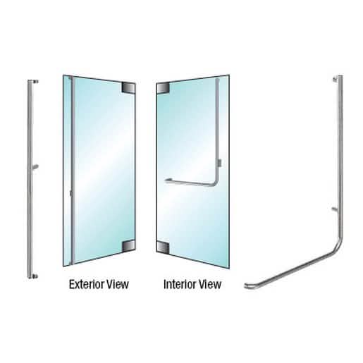 CRL-Blumcraft® Brushed Stainless Right Hand Glass Mount 'F' Dummy Handle - Exterior Use