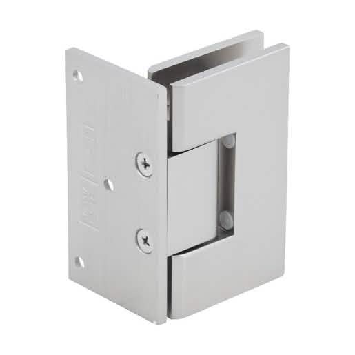 Satin Nickel Geneva 044 Wall Mount Offset Hinge for sleek, durable glass door support.