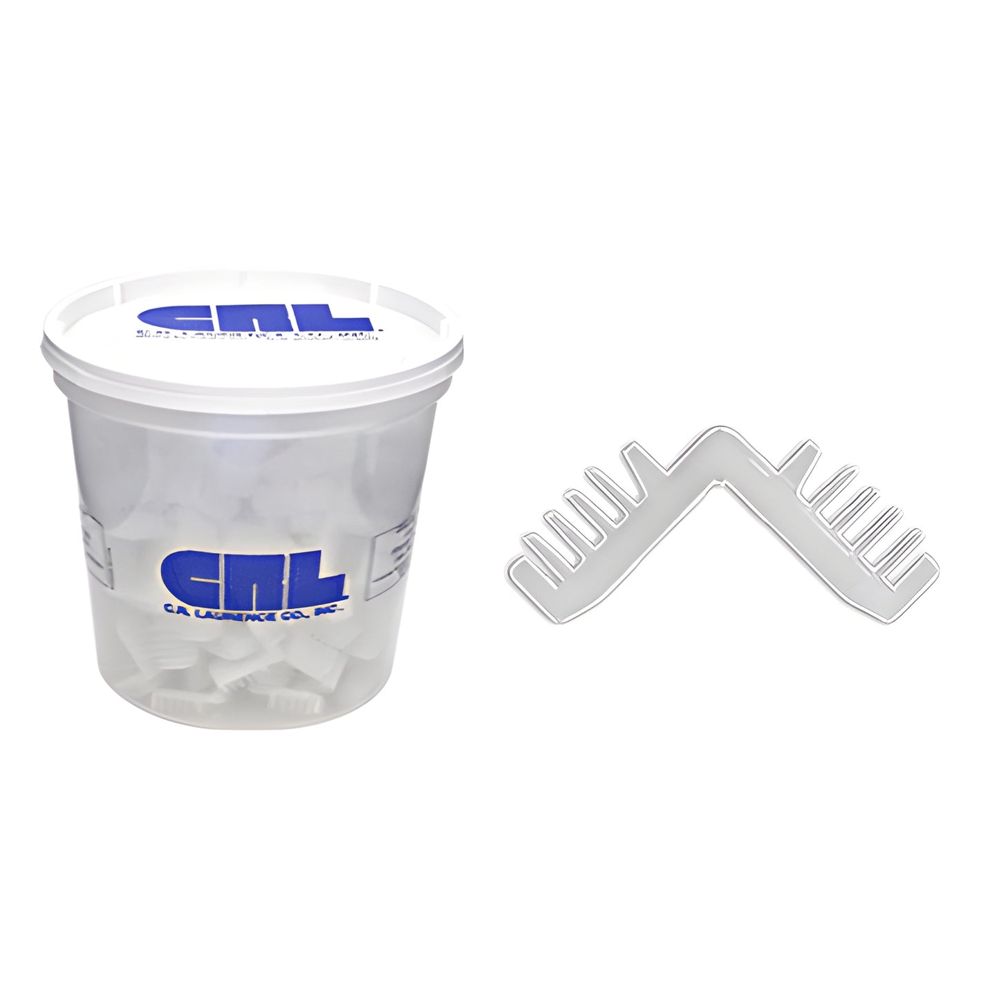 CRL white nylon corner keys SKU 6271A - bucket of 100 with single 11/16 in. corner spacer piece