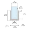 Matte black U-channel (SKU: GPU1230MBL) for 1/2" (12mm) glass, 118" length, with red 3M VHB tape inside.