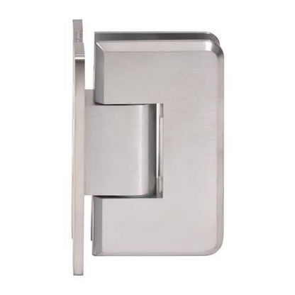 CRL Brushed Chrome Cologne 337 Series Adjustable Wall Mount Hinge, Sleek and Durable