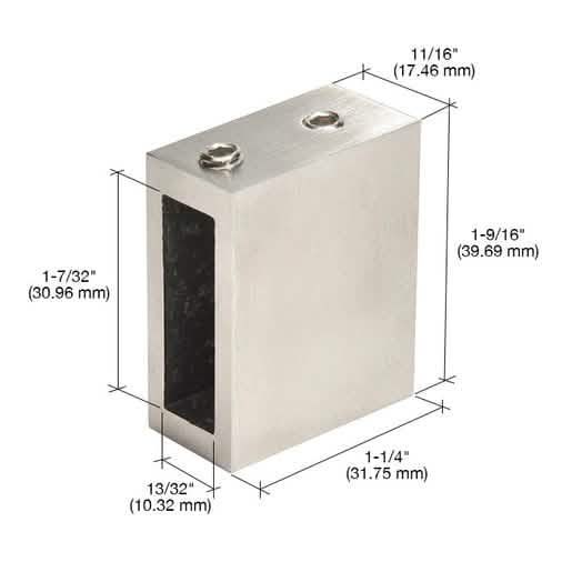 CRL Brushed Stainless Adjustable Height Track Holder Fitting for Wall, 2-Pack Display