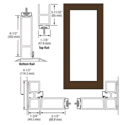 CRL-U.S. Durafront 800 Black Anodized Offset Single Entrance Door
