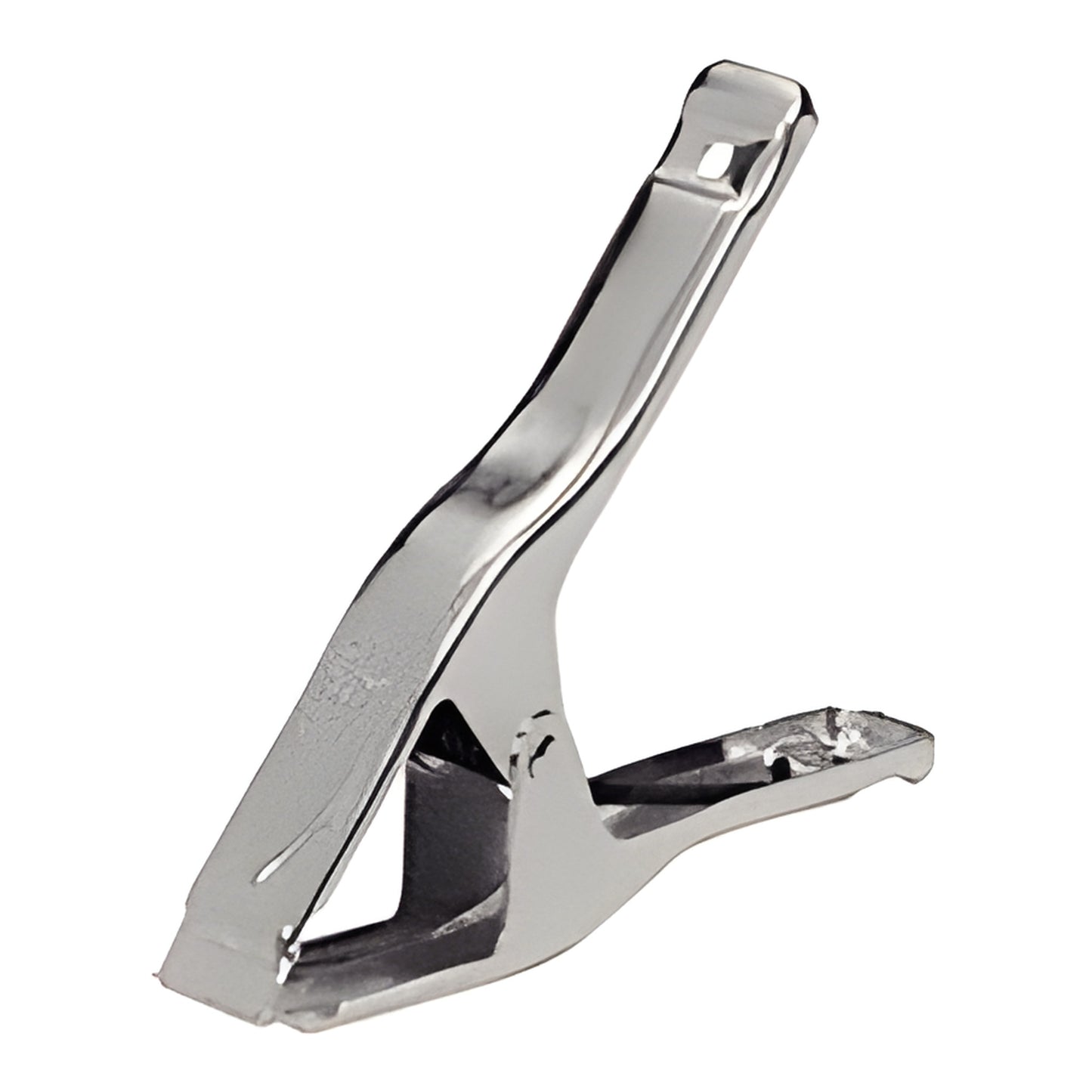 Bright plated steel spring clamp JC3202, 6 in length, 2 in jaw opening, angled handles, optional vinyl tips