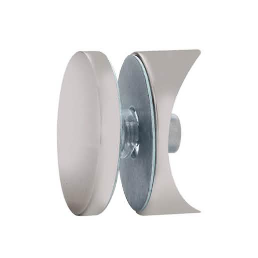CRL Brushed Nickel Hydroslide 180° Glass-to-Sliding Track Connector for seamless installs.