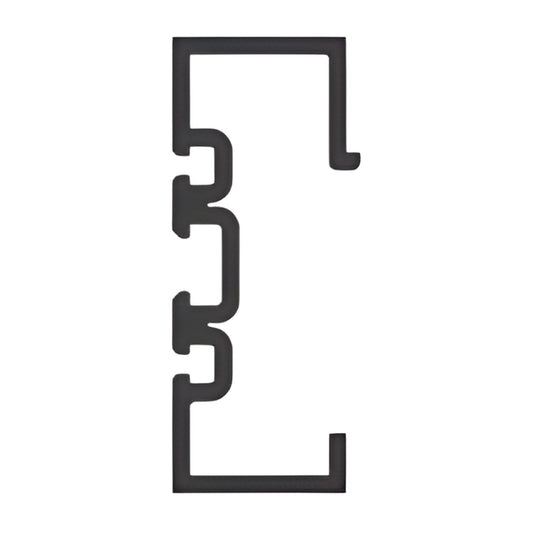 White Kynar 6063 T5 aluminum 1/4 in vertical butt glaze adaptor extrusion profile, SKU 0G25052