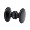 Matte black solid brass back-to-back glass door knob, traditional beveled 1-9/16" diameter - SKU SDK100MBL